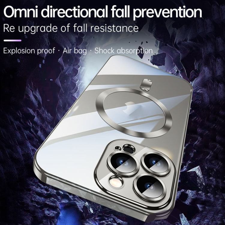 For iPhone 15 Pro Max SULADA MagSafe Plating TPU Shockproof Phone Soft Case(Sierra Blue)