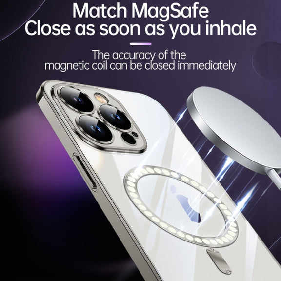 For iPhone 15 Pro Max SULADA MagSafe Plating TPU Shockproof Phone Soft Case(Sierra Blue)