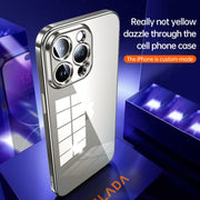 For iPhone 15 Plus SULADA Shine Through Series Plating TPU Transparent Phone Case(Titanium Grey)