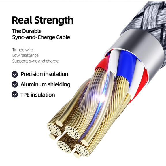 DUZZONA A7 2.4A USB to 8 Pin Charging Data Cable, Length:1m