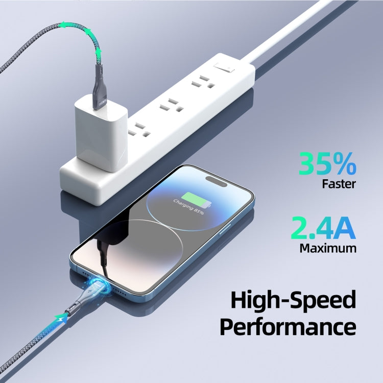 DUZZONA A7 2.4A USB to 8 Pin Charging Data Cable, Length:2m