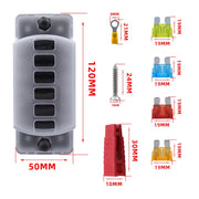 CP-4041 Vertical 6 Way Fuse Block with Fuses and Terminals