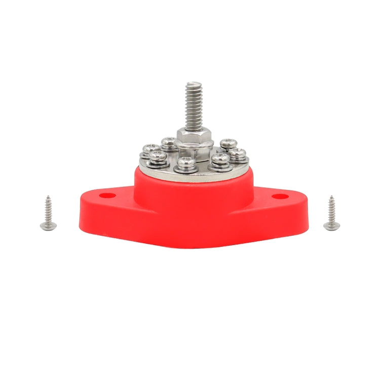 5/16 inch M8 RV Yacht 8-way Terminal Stud with 2pcs M5x20 Screws(Red)