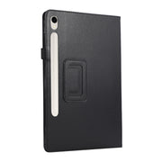 For Samsung Galaxy Tab S9+ / S10+ Litchi Texture Leather Tablet Case with Holder(Black)