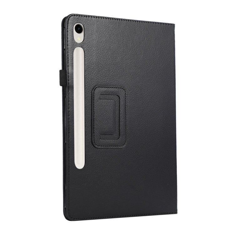 For Samsung Galaxy Tab S9+ / S10+ Litchi Texture Leather Tablet Case with Holder(Black)