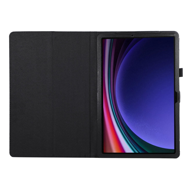 For Samsung Galaxy Tab S9+ / S10+ Litchi Texture Leather Tablet Case with Holder(Black)