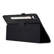 For Samsung Galaxy Tab S9+ / S10+ Litchi Texture Leather Tablet Case with Holder(Black)