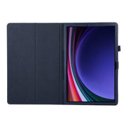 For Samsung Galaxy Tab S9+ / S10+ Litchi Texture Leather Tablet Case with Holder(Dark Blue)