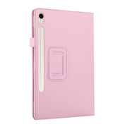 For Samsung Galaxy Tab S9+ / S10+ Litchi Texture Leather Tablet Case with Holder(Rose Red)