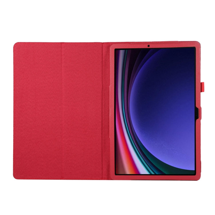 For Samsung Galaxy Tab S9+ / S10+ Litchi Texture Leather Tablet Case with Holder(Red)