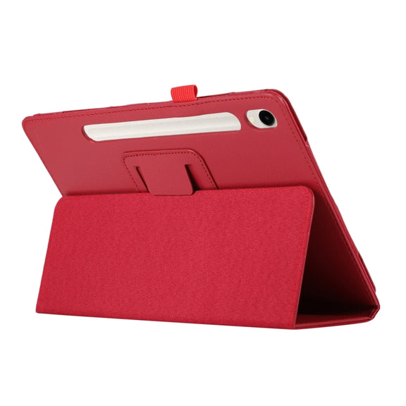 For Samsung Galaxy Tab S9+ / S10+ Litchi Texture Leather Tablet Case with Holder(Red)