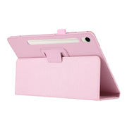 For Samsung Galaxy Tab S9 Ultra Litchi Texture Leather Tablet Case with Holder(Pink)
