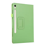 For Samsung Galaxy Tab S9 Ultra Litchi Texture Leather Tablet Case with Holder(Green)