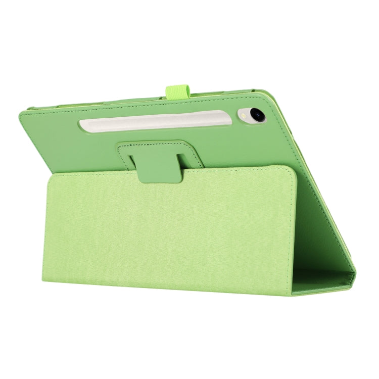 For Samsung Galaxy Tab S9 Ultra Litchi Texture Leather Tablet Case with Holder(Green)