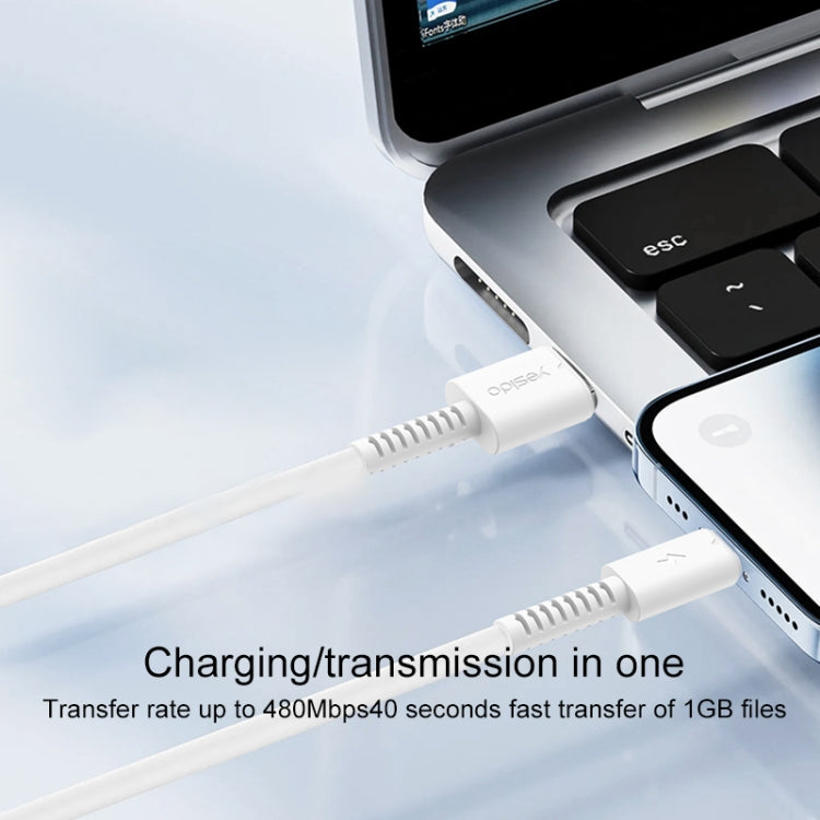 Yesido CA120L 2A USB to 8 Pin Fast Charging Data Cable, Length:1m