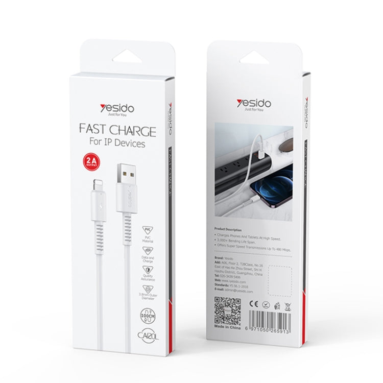 Yesido CA120L 2A USB to 8 Pin Fast Charging Data Cable, Length:1m