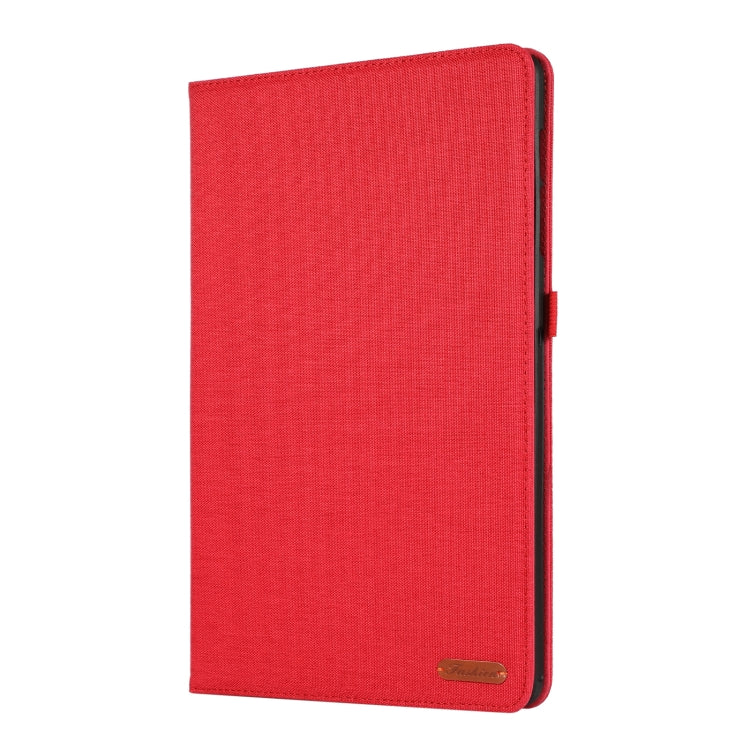 For Samsung Galaxy Tab S9 Horizontal Flip TPU + Fabric PU Leather Tablet Case(Red)
