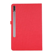 For Samsung Galaxy Tab S9 Horizontal Flip TPU + Fabric PU Leather Tablet Case(Red)