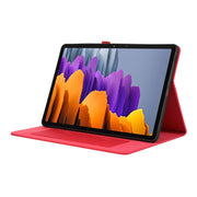 For Samsung Galaxy Tab S9 Horizontal Flip TPU + Fabric PU Leather Tablet Case(Red)