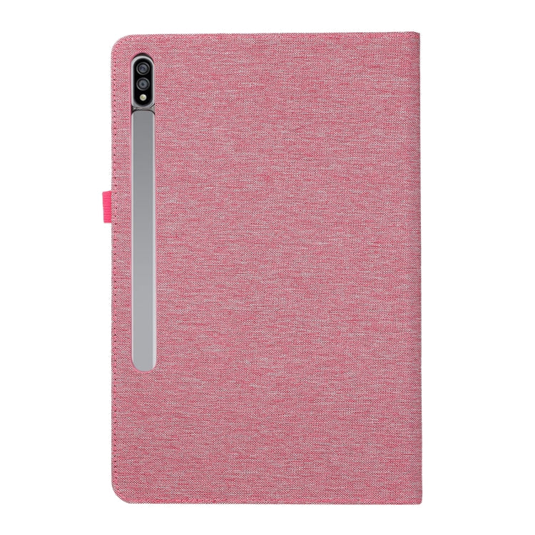 For Samsung Galaxy Tab S9 Horizontal Flip TPU + Fabric PU Leather Tablet Case(Rose Red)