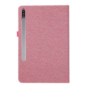 For Samsung Galaxy Tab S9 Horizontal Flip TPU + Fabric PU Leather Tablet Case(Rose Red)