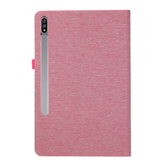 For Samsung Galaxy Tab S9 Horizontal Flip TPU + Fabric PU Leather Tablet Case(Rose Red)