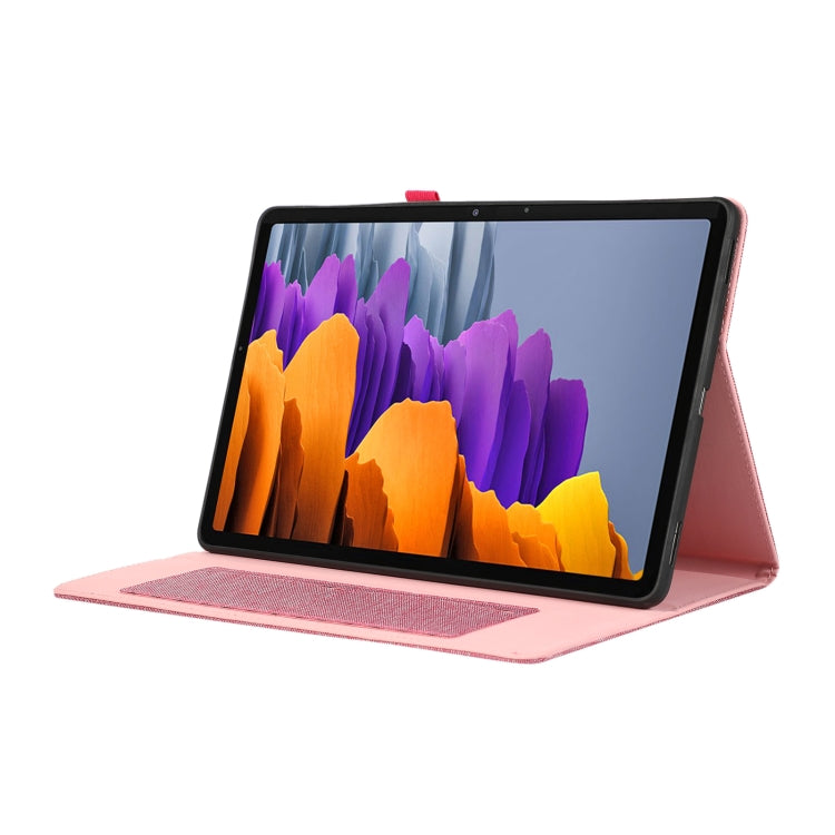 For Samsung Galaxy Tab S9 Horizontal Flip TPU + Fabric PU Leather Tablet Case(Rose Red)