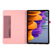 For Samsung Galaxy Tab S9 Horizontal Flip TPU + Fabric PU Leather Tablet Case(Rose Red)