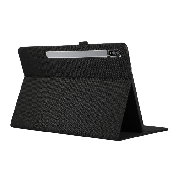 For Samsung Galaxy Tab S9+ / S10+ Horizontal Flip TPU + Fabric PU Leather Tablet Case(Black)