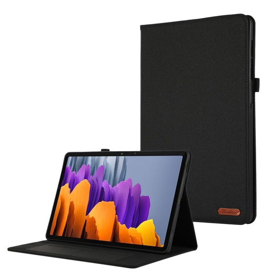 For Samsung Galaxy Tab S9+ / S10+ Horizontal Flip TPU + Fabric PU Leather Tablet Case(Black)