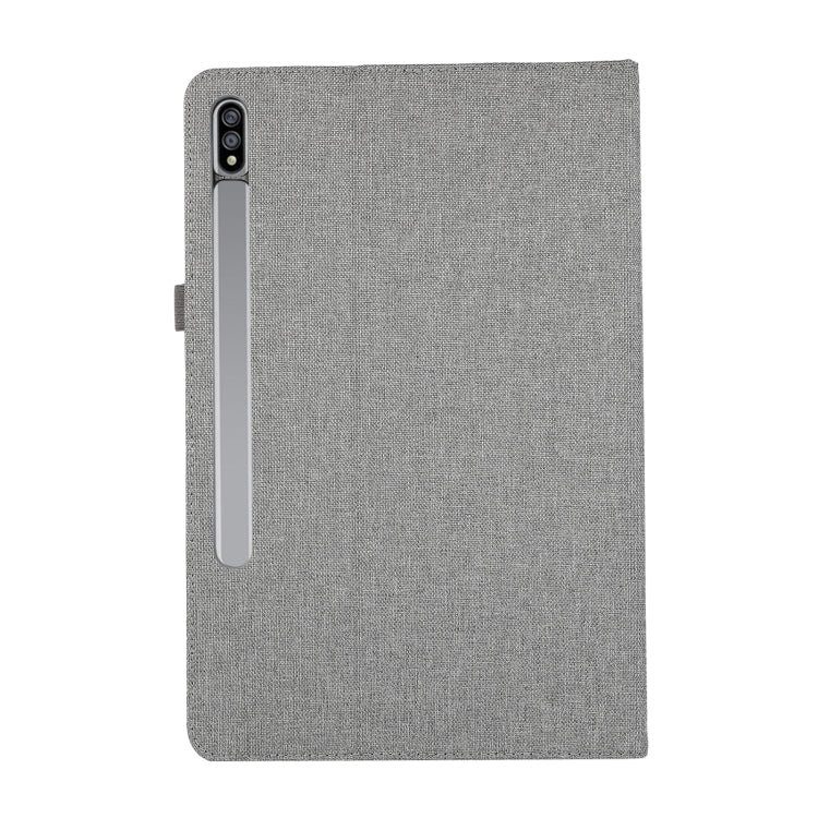 For Samsung Galaxy Tab S9+ / S10+ Horizontal Flip TPU + Fabric PU Leather Tablet Case(Grey)