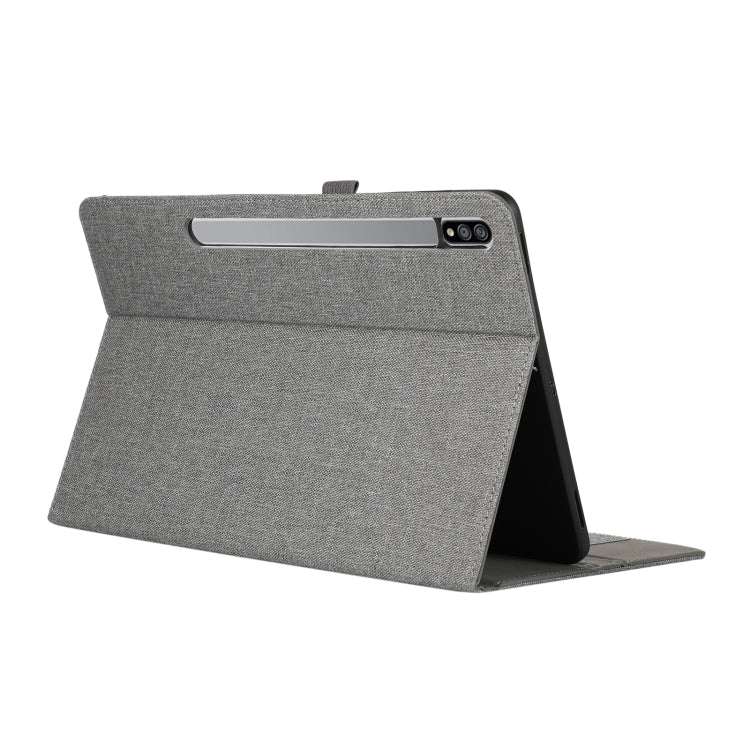 For Samsung Galaxy Tab S9+ / S10+ Horizontal Flip TPU + Fabric PU Leather Tablet Case(Grey)