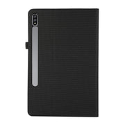 For Samsung Galaxy Tab S10 Ultra Horizontal Flip TPU + Fabric PU Leather Tablet Case(Black)