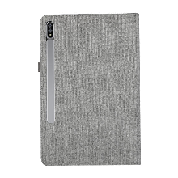 For Samsung Galaxy Tab S10 Ultra Horizontal Flip TPU + Fabric PU Leather Tablet Case(Grey)