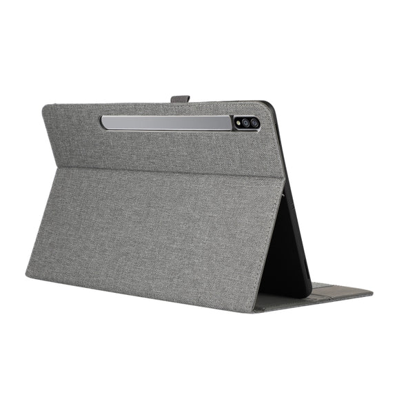 For Samsung Galaxy Tab S10 Ultra Horizontal Flip TPU + Fabric PU Leather Tablet Case(Grey)
