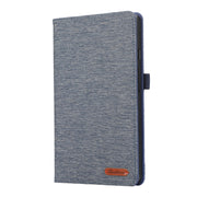 For Samsung Galaxy Tab A9+ Horizontal Flip TPU + Fabric PU Leather Tablet Case(Dark Blue)