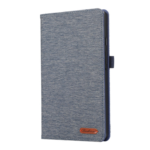 For Samsung Galaxy Tab A9+ Horizontal Flip TPU + Fabric PU Leather Tablet Case(Dark Blue)