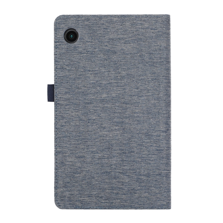 For Samsung Galaxy Tab A9+ Horizontal Flip TPU + Fabric PU Leather Tablet Case(Dark Blue)