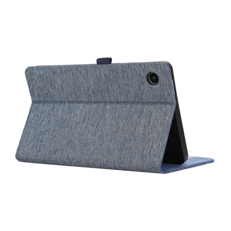 For Samsung Galaxy Tab A9+ Horizontal Flip TPU + Fabric PU Leather Tablet Case(Dark Blue)