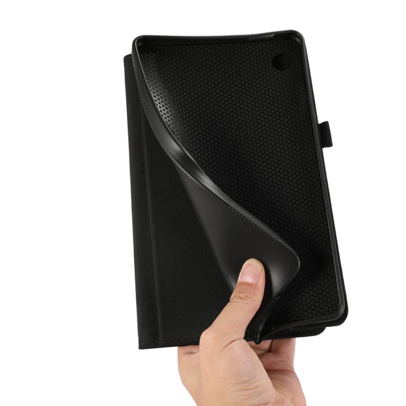 For Samsung Galaxy Tab A9+ Horizontal Flip TPU + Fabric PU Leather Tablet Case(Dark Blue)