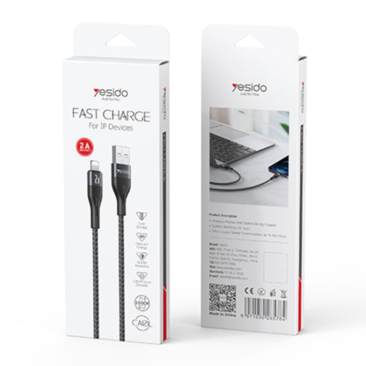 Yesido CA121L 2A USB to 8 Pin Fast Charging Data Cable, Length:1m