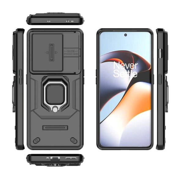 For OnePlus 11R 5G Sliding Camshield TPU + PC Shockproof Phone Case with Holder(Black)