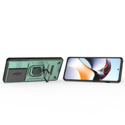 For OnePlus 11R 5G Sliding Camshield TPU + PC Shockproof Phone Case with Holder(Green)