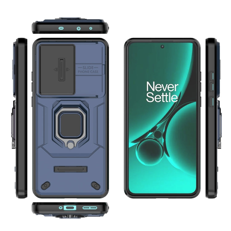 For OnePlus Nord CE3 5G Sliding Camshield TPU + PC Shockproof Phone Case with Holder(Blue)