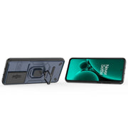 For OnePlus Nord CE3 5G Sliding Camshield TPU + PC Shockproof Phone Case with Holder(Blue)