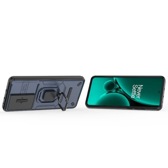 For OnePlus Nord CE3 5G Sliding Camshield TPU + PC Shockproof Phone Case with Holder(Blue)