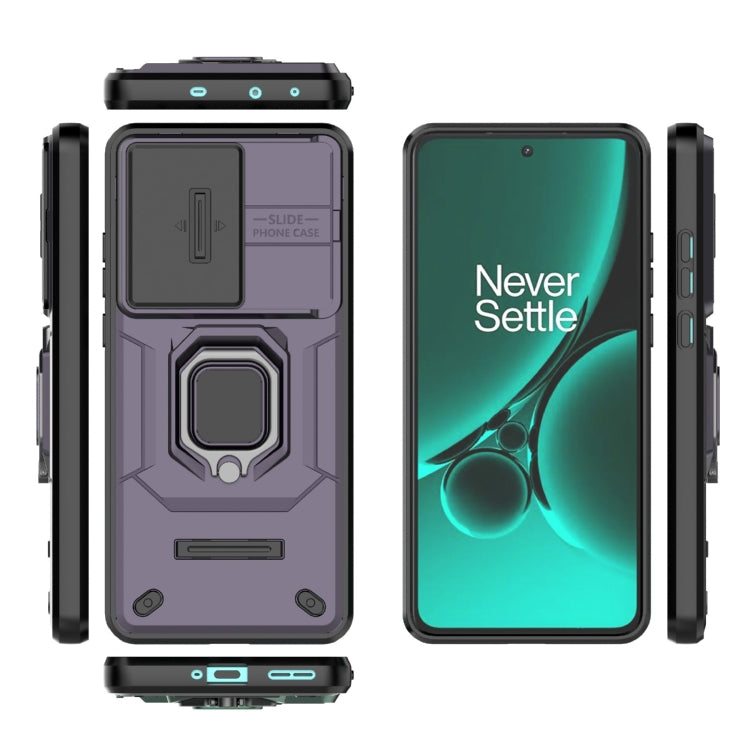 For OnePlus Nord CE3 5G Sliding Camshield TPU + PC Shockproof Phone Case with Holder(Purple)