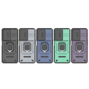 For OnePlus Nord CE 3 Lite 5G Sliding Camshield TPU + PC Shockproof Phone Case with Holder(Green)
