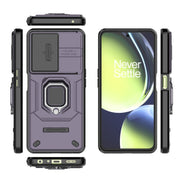 For OnePlus Nord CE 3 Lite 5G Sliding Camshield TPU + PC Shockproof Phone Case with Holder(Purple)