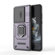 For OnePlus 12 5G Sliding Camshield TPU + PC Shockproof Phone Case with Holder(Purple)